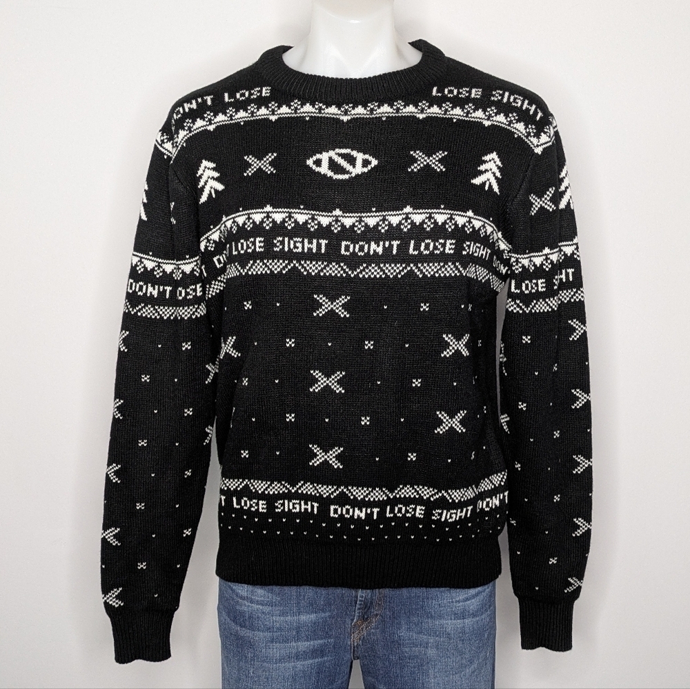 Roody Originals Its Just A 6 Dont Lose Sight Black White Ugly Holiday Sweater  M